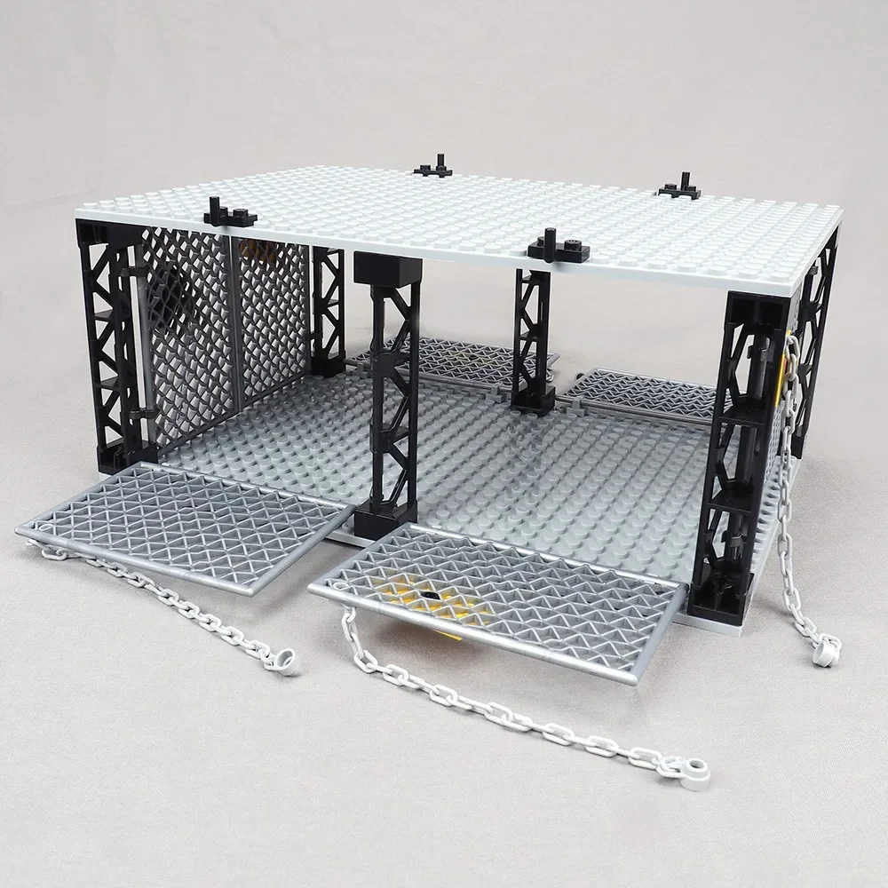 AM60-1 Single Layer Trapped Building Block Doomsday Scene Prison Model Equipment Small Particles Compatible with Legoeds