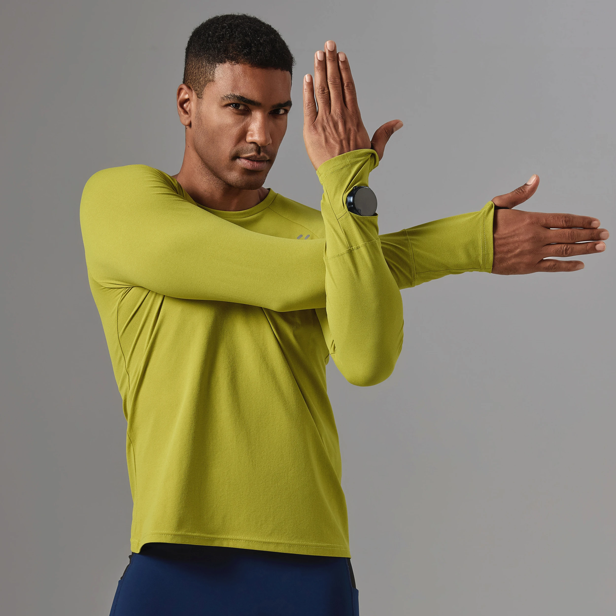 Autumn Men's Long Sleeve Warmer Running Shirts Outdoor Sports Male Training Hiking Fitness T Shirt Clothing Quick Dry Breathable