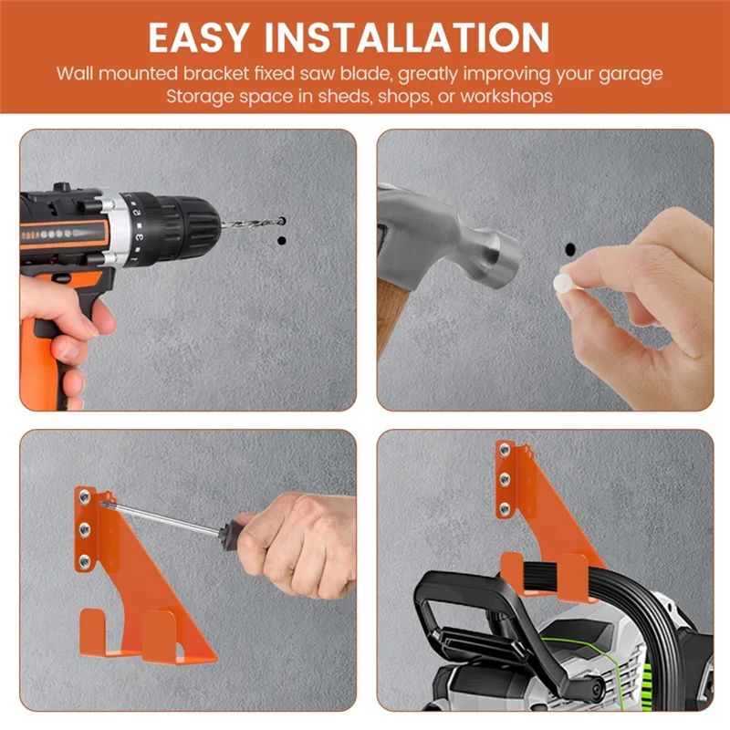 

AT05-2PCS Chainsaw Hanger Wall Mount Metal Heavy Duty Garage Organization Garage Rack Organizer Storage