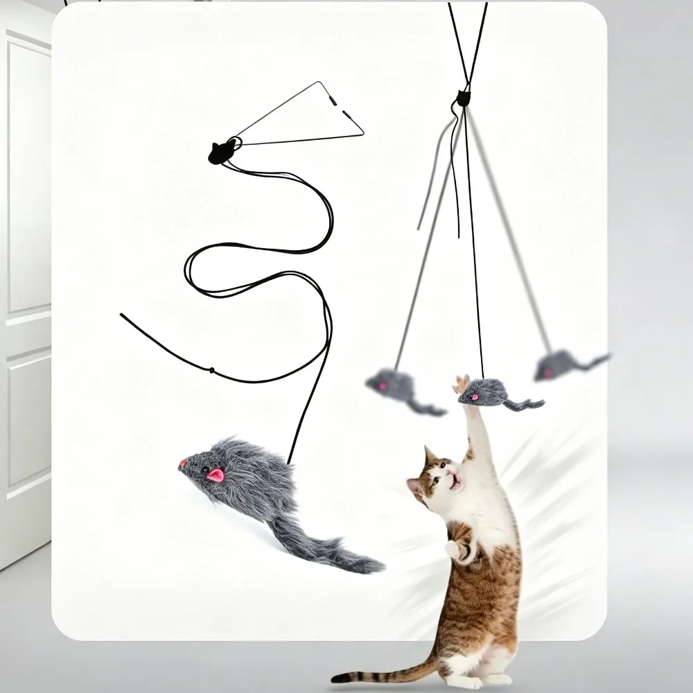 Juguete interactivo para gatos que se cuelga en la puerta, varita de juguete para gatitos que juegan solos, accesorio de entretenimiento para mascotas que alivia el estrés en interiores, regalo.