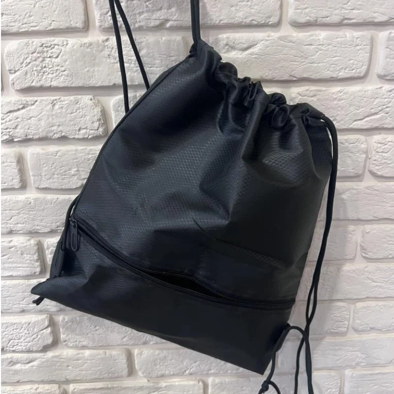 Lightweight Drawstring Backpack for Men and Women Sports Fitness Backpack Outdoor Leisure Backpack Zipper Bag