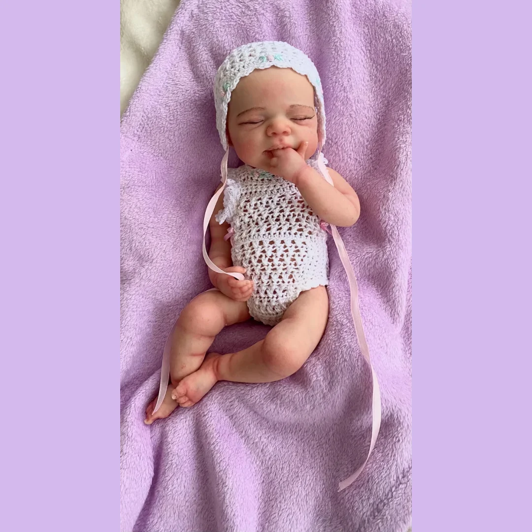 33cm 파스칼 소프트 실리콘 베베 리본 여자 아기, 입을 벌린 3D 페인트 피부 드레스, 스웨터 의상, 실물 같은 신생아 인형