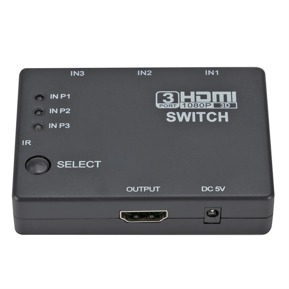 1080P HDMI-compatible Switch Splitter Adapter Hub 3 In 1 Out HDMI Switcher With Remote Control for XBOX360 PS3/4 Projector HDTV