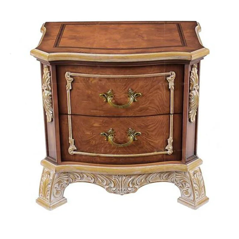 

Bedside Table Solid Birch Carved Drawer Cabinet French Bedroom Locker