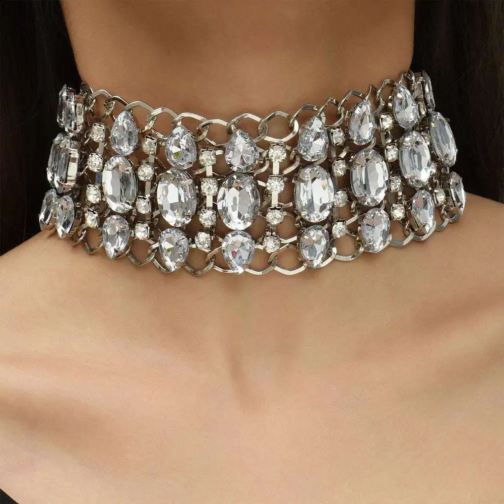 

Luxury Crystal Multilayer Choker Necklace for Women Personality Water Drop Collar Chain Wedding Fashion Jewelry Gift