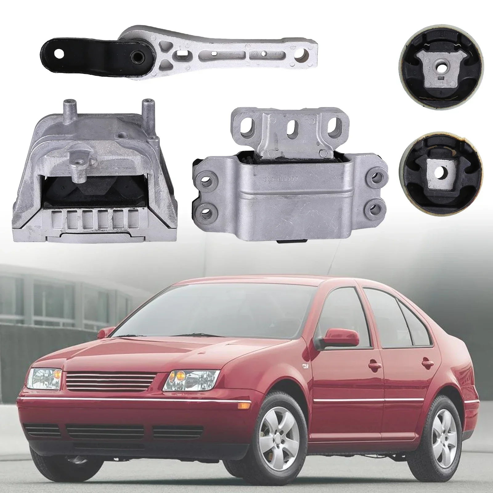 

5 шт. автомобильные аксессуары, комплект крепления двигателя и коробки передач, совместимый с Volkswagen Jetta 2.5L 2005-2010 гг.