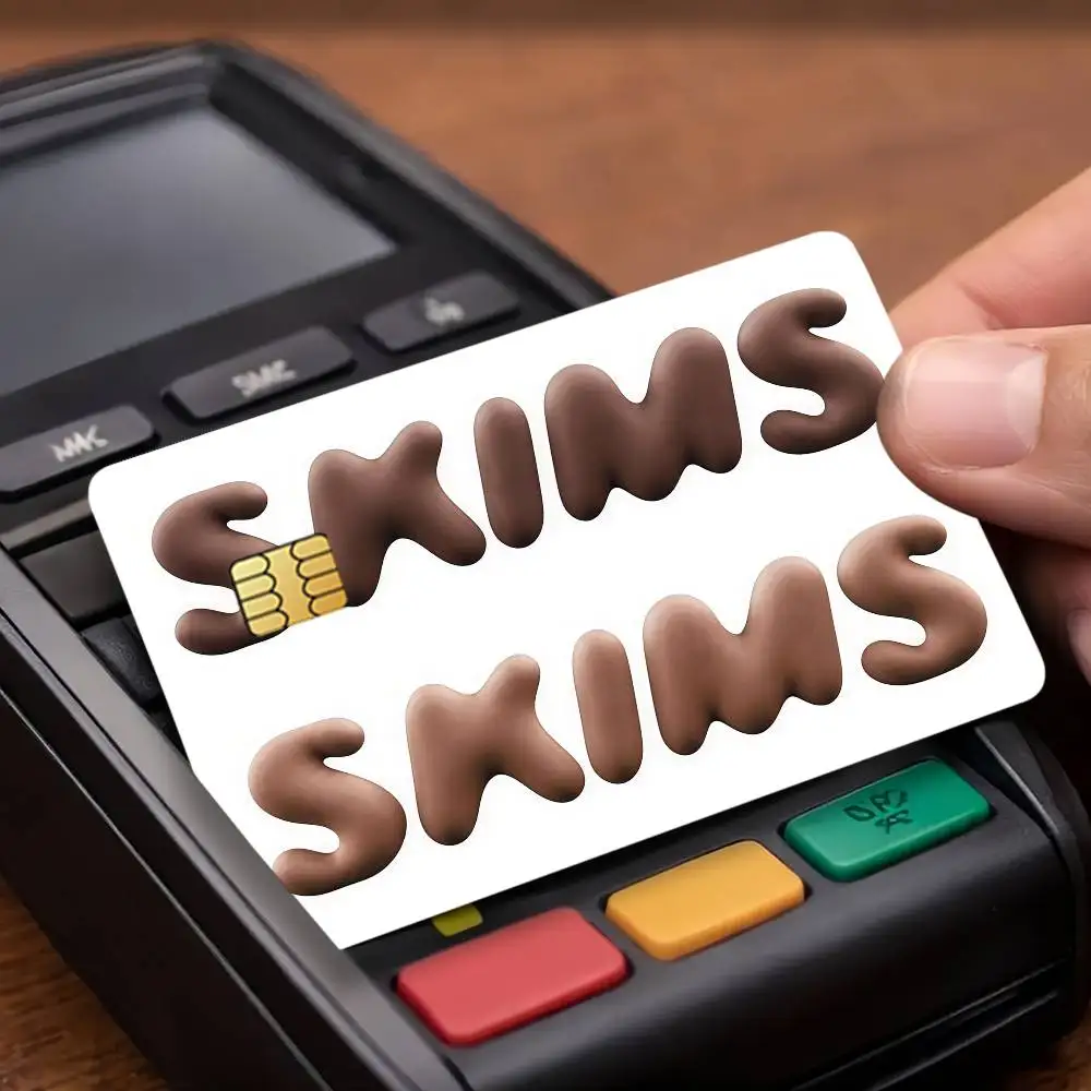 S-Skims-ES K-Kim K-Kardashia Fashion Credit Card Public Transportation Protective Sticker Waterproof Card Face Decoration 4PCS