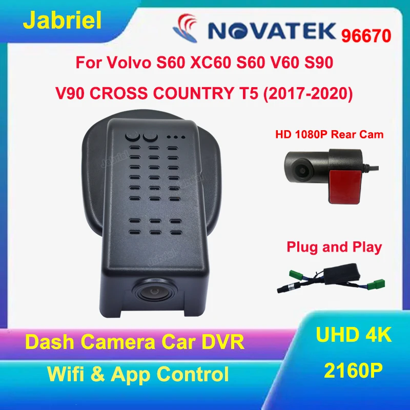NEW 4K UHD Wifi Dash Cam Car DVR Camera For Volvo S60 V60 2020 2021 2022 2023 For Volvo S90 T4 T5 V90 XC60 2017 2018 2019 2020