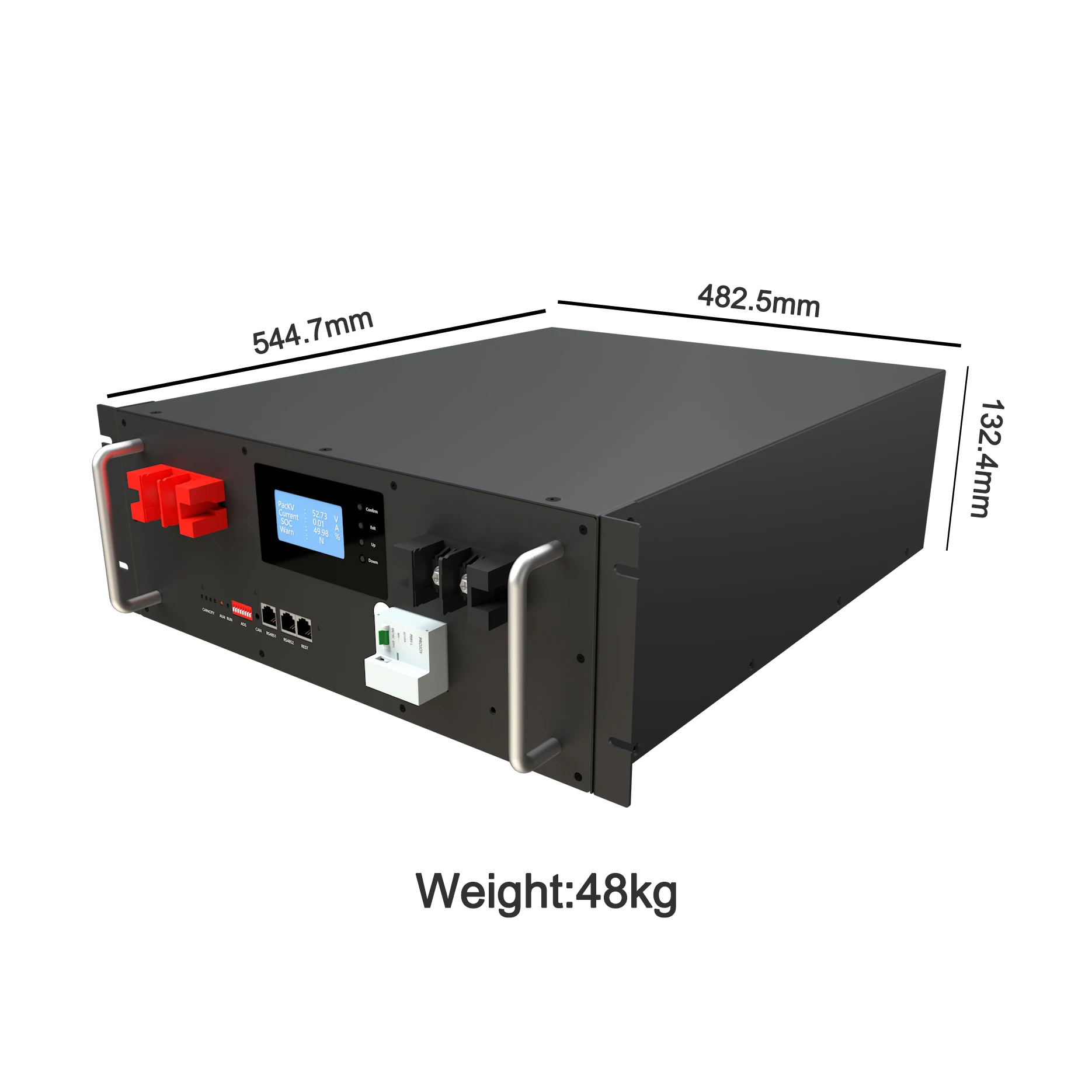 Seplos Polo-R Rack-Mount LiFePO4 Батарея 51,2 В 100 Ач 5 кВтч Домашнее хранилище солнечной энергии Литий-железная батарея Срок службы 6000 циклов