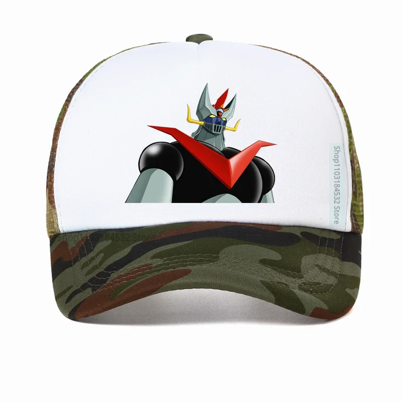 Mazinger Z Baseball Cap fashion men UFO Robot Goldrake Peaked Caps Pure Color Dad Hats summer Visor Mesh Trucker hats