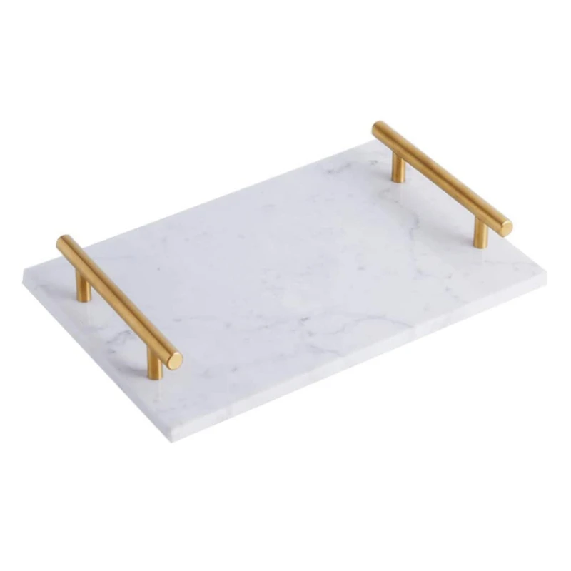 Elegantly decorated natural stone marble luxury supply trays for counter dressers desserts bedside tables and desks