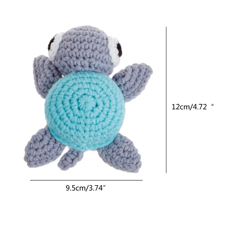 67JC Newborn Photo Props Knit Tortoise Toy Photoshoot Prop Milestones Photo Gear