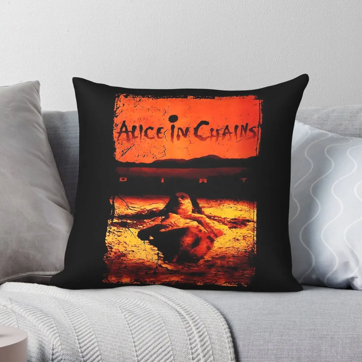Alice In Chains Band Dirt Square Pillowcase Polyester Linen Velvet Pattern Zip Decorative Pillow Case Home Cushion Cover