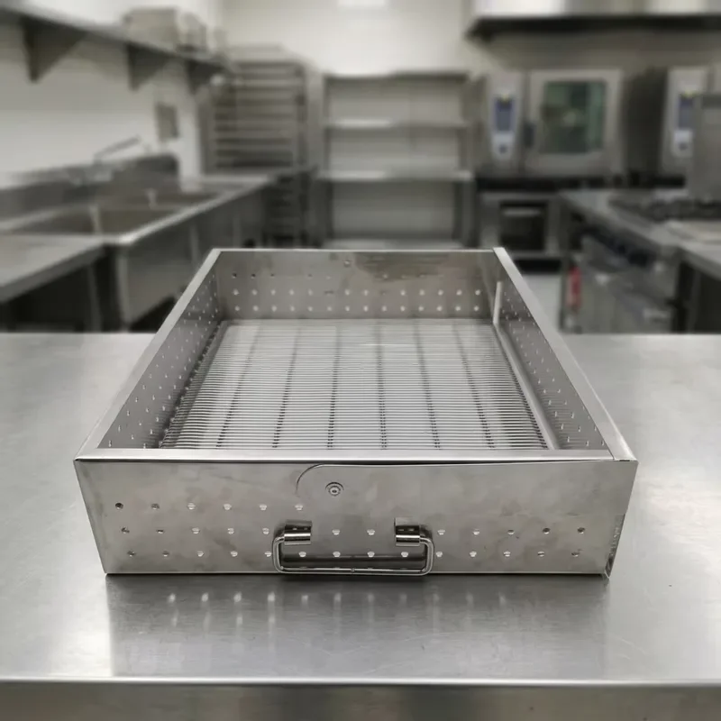 for Multi-purpose stainless steel mesh basket, customizable size, smooth silver surface