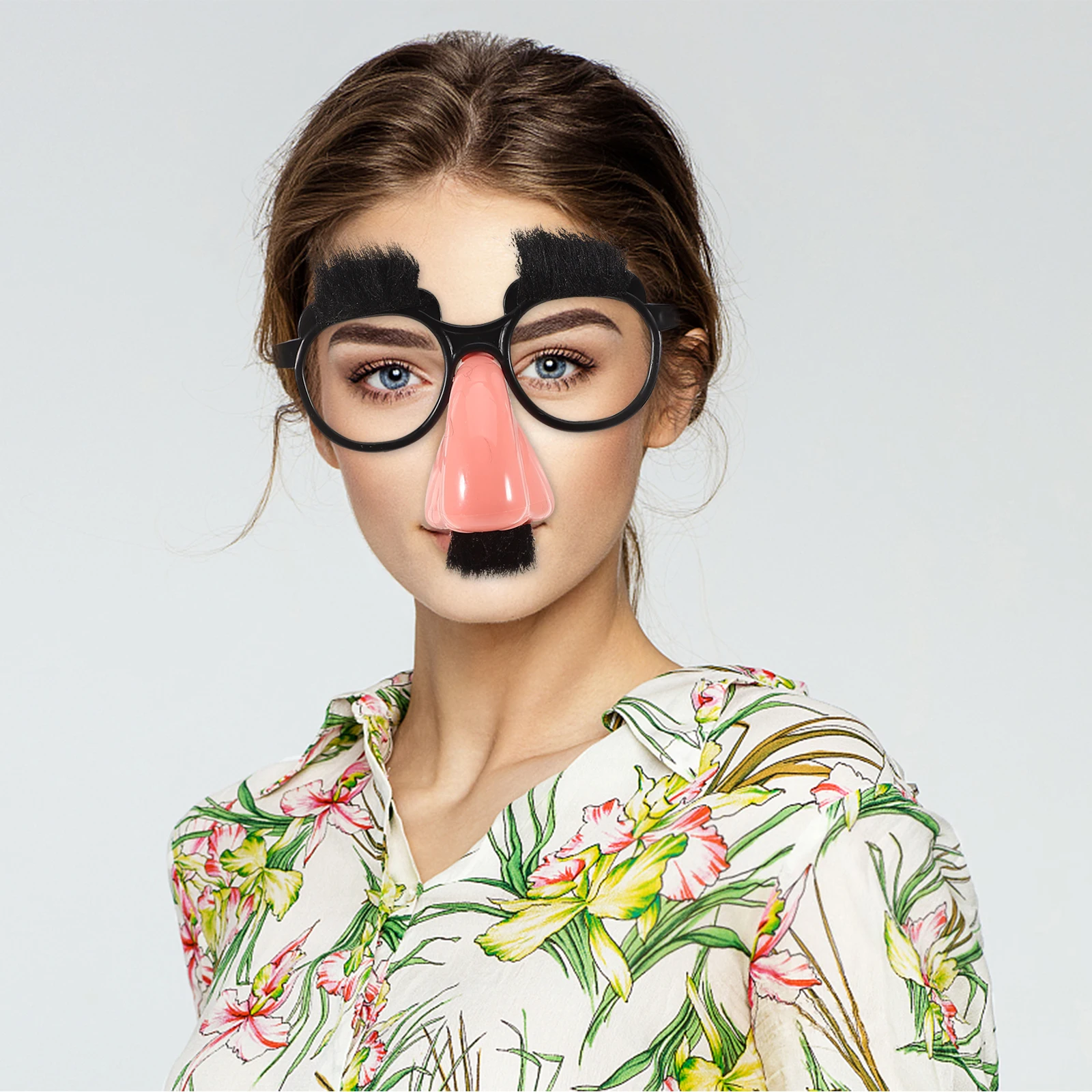 

3 Pcs Funny Prop Glasses with Big Nose Eyebrows Novelty Eye Glasses Dress Up Accessories Party Supplies Holiday Favors