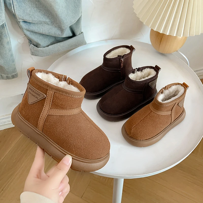 

2025 Winter New Children's Comfortable Boots Internet Celebrity Fashion Plus Thick Head Fashion High Quality Cotton Boot