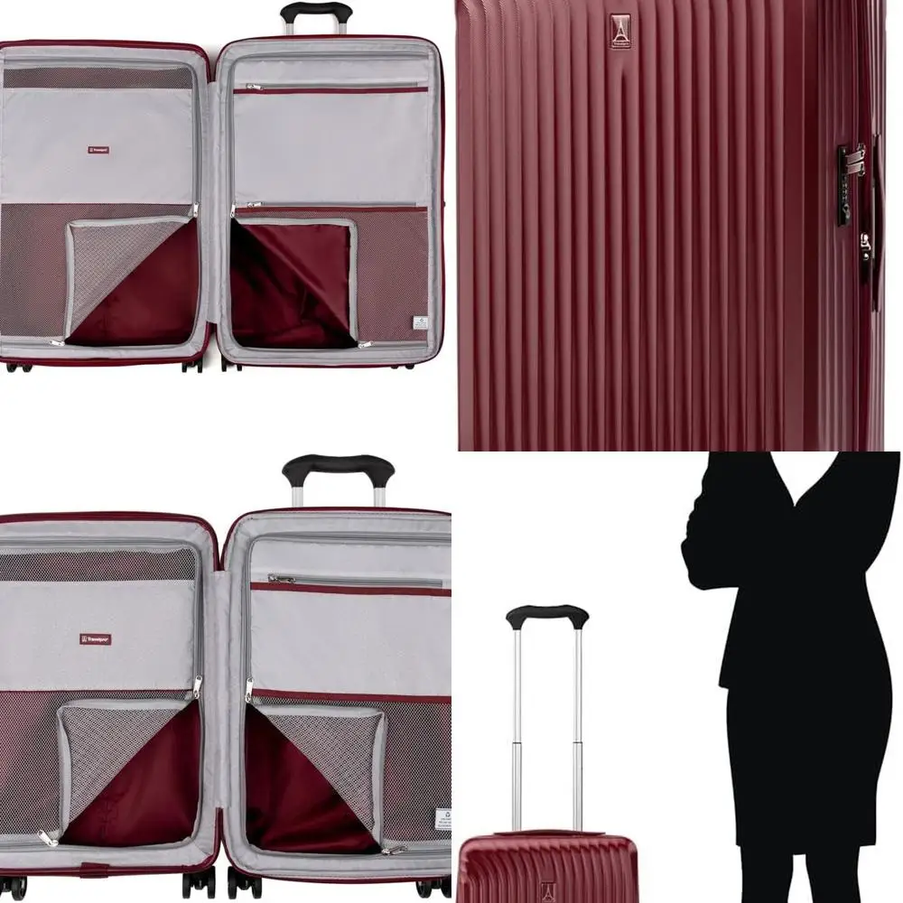 

2-Piece Expandable Hardshell Luggage Set, 8 Spinner Wheels, Lightweight Polycarbonate, Cabernet 21 & 28