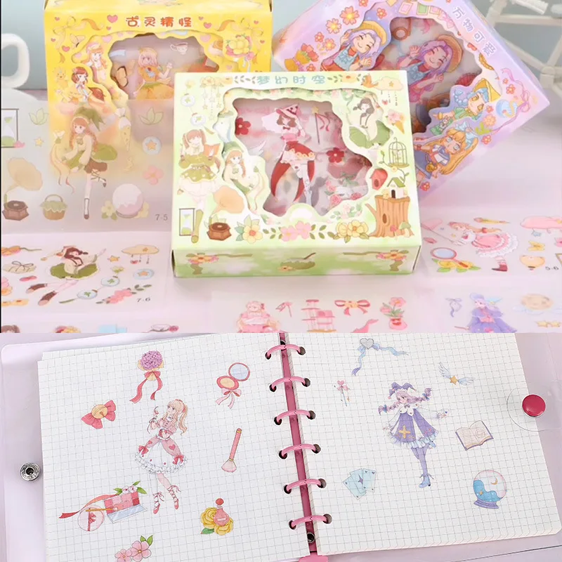 Cute Handbook Sticker Set Student Diary Handbook Gift Box Creative Decoration aesthetic stickers