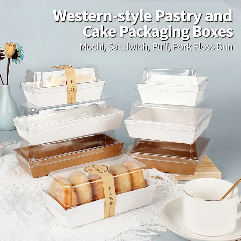 [MA]50 Pieces Per Pack Rectangular Roll And Pastry Sandwich Box Cake Packaging Box[MA] - view 2