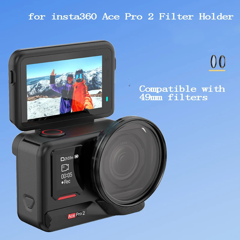 

Filter Holder for Insta360 Ace Pro 2 Bracket Metal Protective Frame Compatible with 49mm Filters Accessories