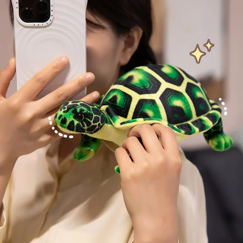 25 cm gesimuleerde schildpad knuffel zachte levensechte schildpad gevulde pop schattige pluche sierkussen verjaardagscadeaus kinderen jongen