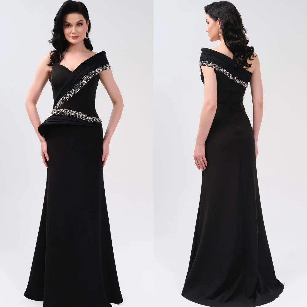 Sukienki na zamówienie w stylu chińskim, plisowane, z cekinami, o kroju trąbki, z jednym ramieniem, długie, na specjalne okazje, wieczorowe, wykwintne.