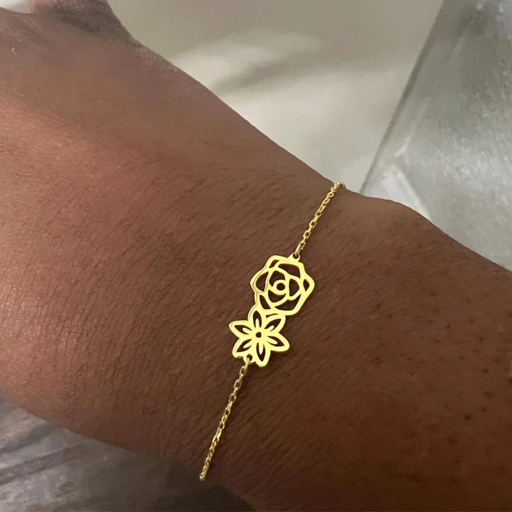 Multiple Birth Flower Bracelet Personalized Birthflower Bracelet Birthday Gift for Sister Family Jewelry Custom Mothers Day Gift