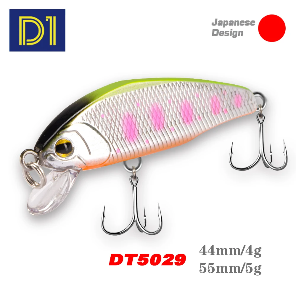 

D1 Freshwater Hard Lure 44mm/4g&55mm/5g Diving Bait Sinking SMITH D-INCITE Minnow For Trout Bass Fishing Wobblers