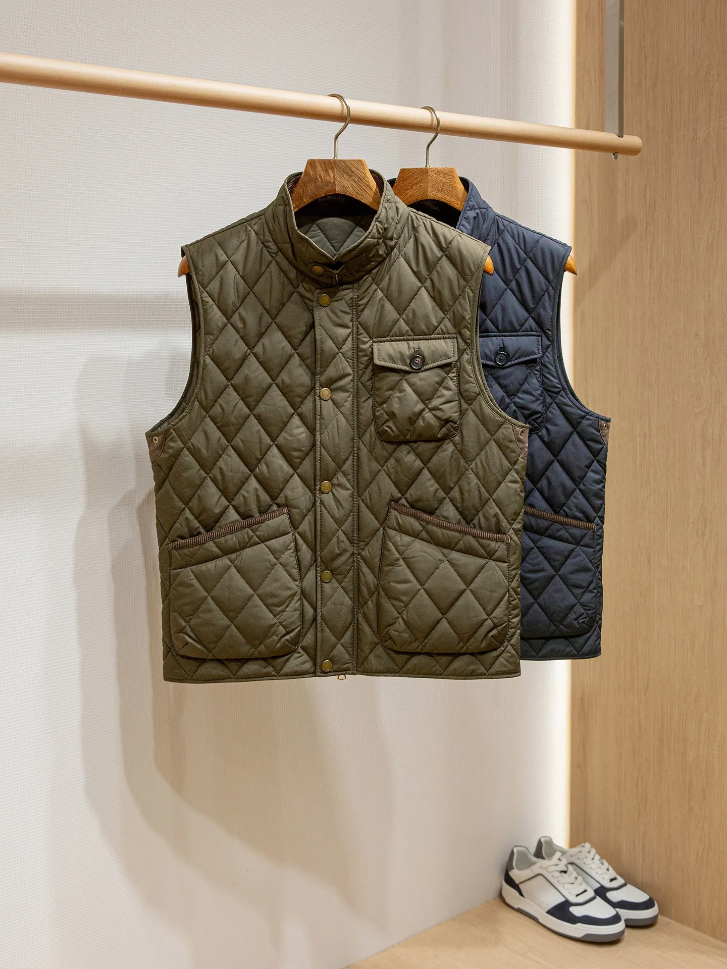 Rhombus vest light fabric fleece cotton coat
