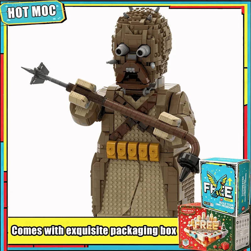 New 2798PCS Masked Desert Nomad Giant Warrior Figure Complete Robe Details Static Building Blocks MOC Model DIY Assembly Gift