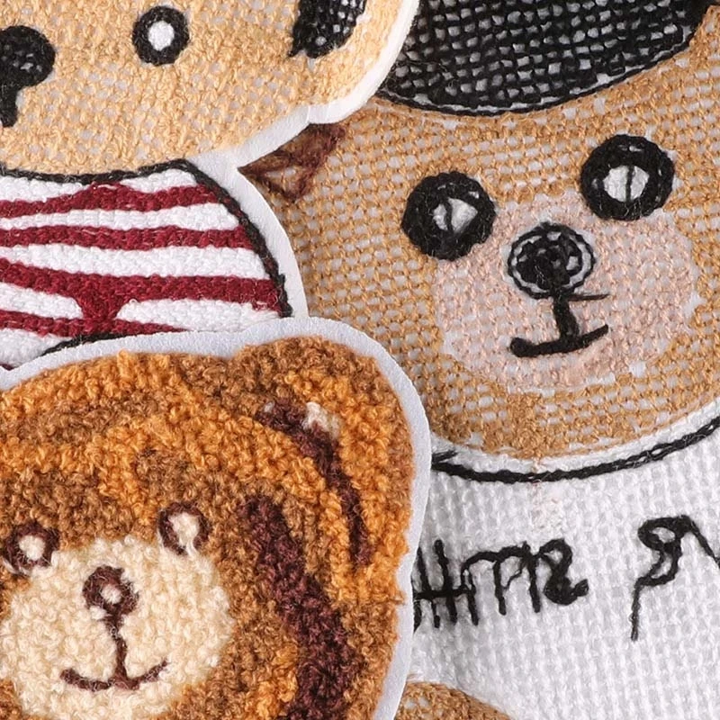 Cartoon Cute Teddy Bear Large Patch Chenille Sewing Embroidery Applique On Clothes,DIY Sew On patches For jacket,Clothing Kids