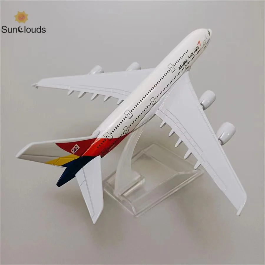 

16cm Korean Asiana A380 aircraft alloy simulation aircraft model metal aircraft model ornaments