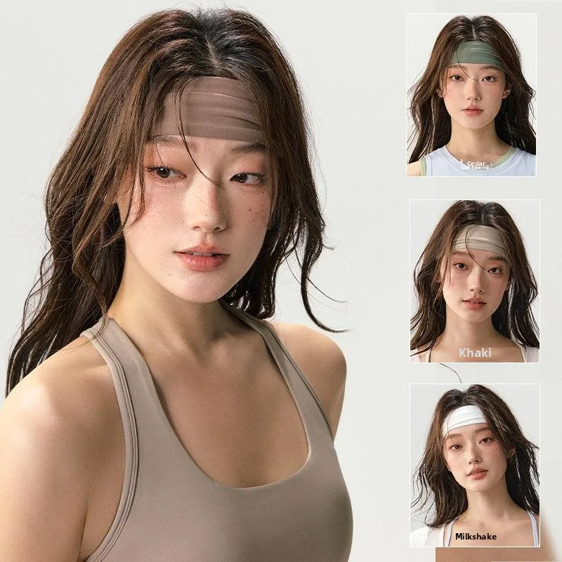 

Женская широкая эластичная повязка для волос для йоги, спорта, бега и тренировок, влагопоглощающая, дышащая, быстросохнущая, цветная, для фитнеса