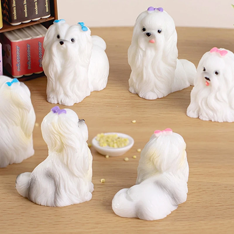 Miniatures Figurines Cute Resin Dog Micro Landscape Ornaments For Modern Home Decorations Office Desk Lanscape Decoration