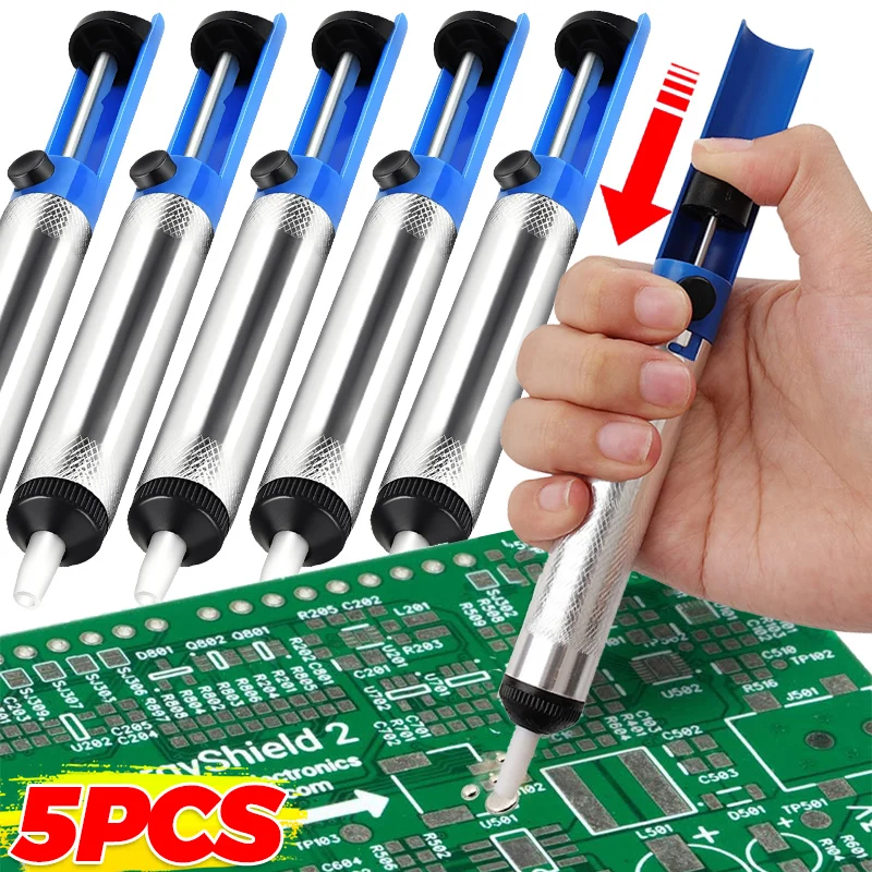 

Aluminum Desoldering Pump Electric Soldering Iron Auxiliary Tool Manual Desoldering Suction Pump Vacuum Pump Solder Removal Tool