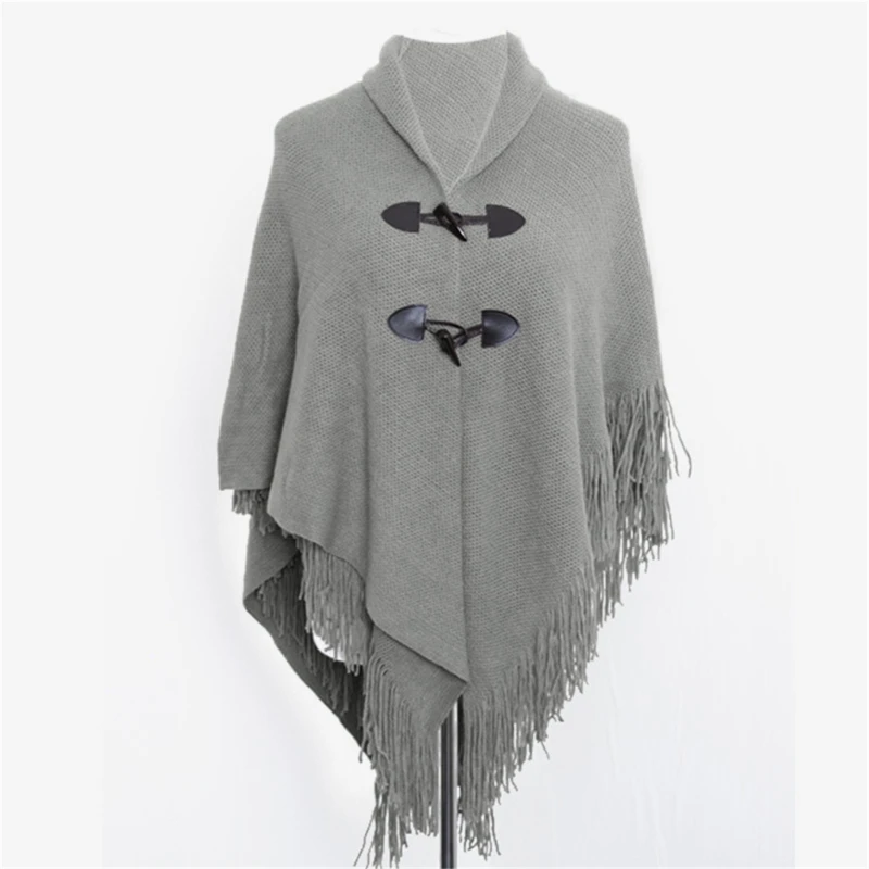 Shawl Wrap Poncho With Button Shawl Wrap Poncho Ruana Cape Shawl Open Front Dropship