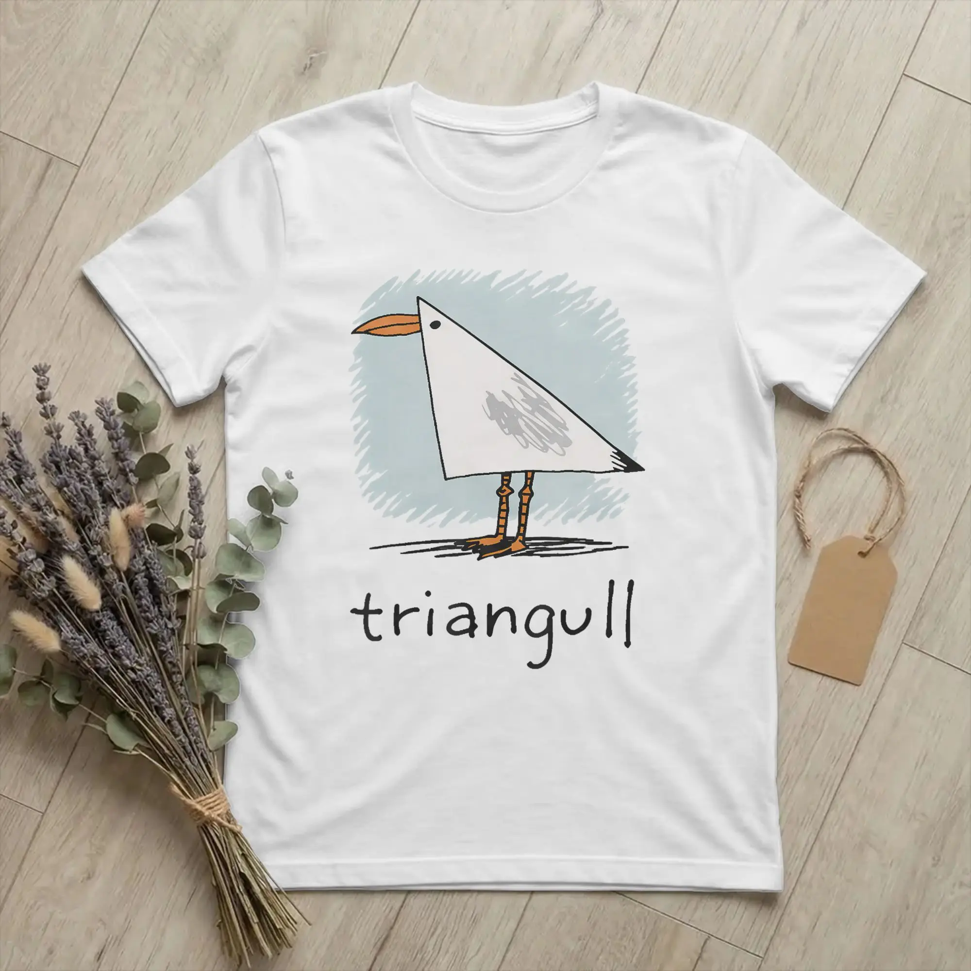 Triangull Triangle Seagull Bird Pun Men T Shirt Funny Fashion Tee Shirt Short Sleeve O Neck T-Shirts 100% Cotton Printing merch