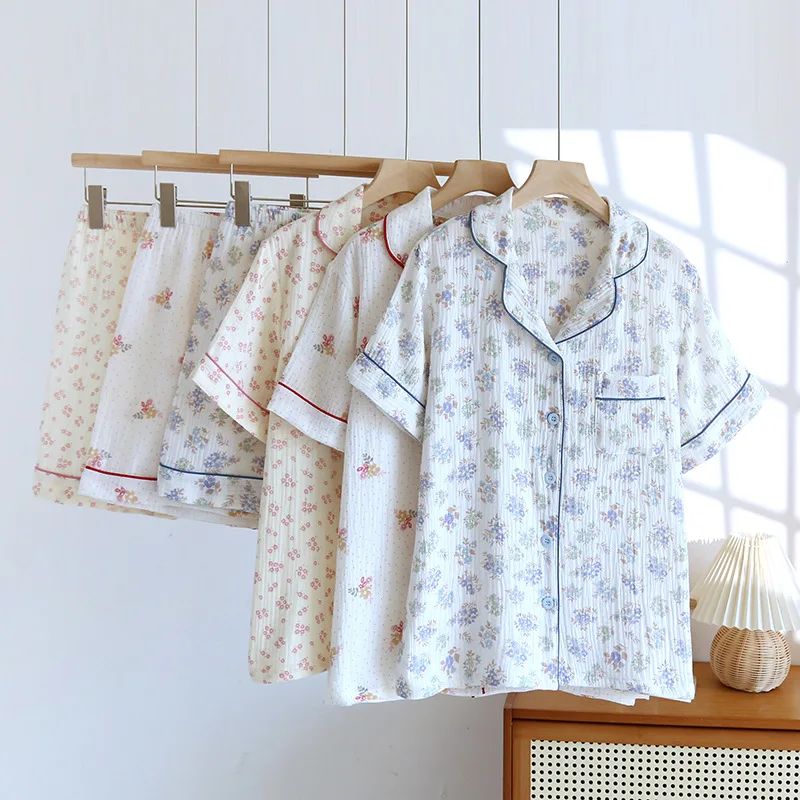

Print Cotton Pajamas for Women Comfortable Sleepwear Ladies Pajamas Suit for Summer Autumn Ladies Homewear