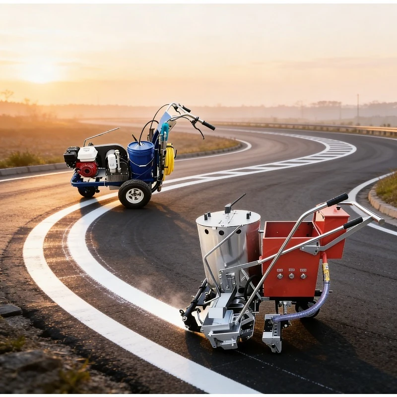 

Versatile Line Marking Machine Capable of Applying Thermoplastic, Paint, and Preformed Tape
