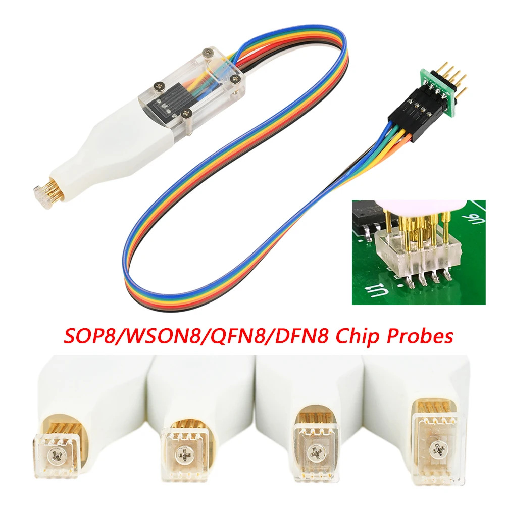 SOP8/VSop8/WSON8/QDFN8 Microchip SMD Spring Pin Burn-in Read/Write Test Probe Programmer Suitable for Test Write Program Burn-in