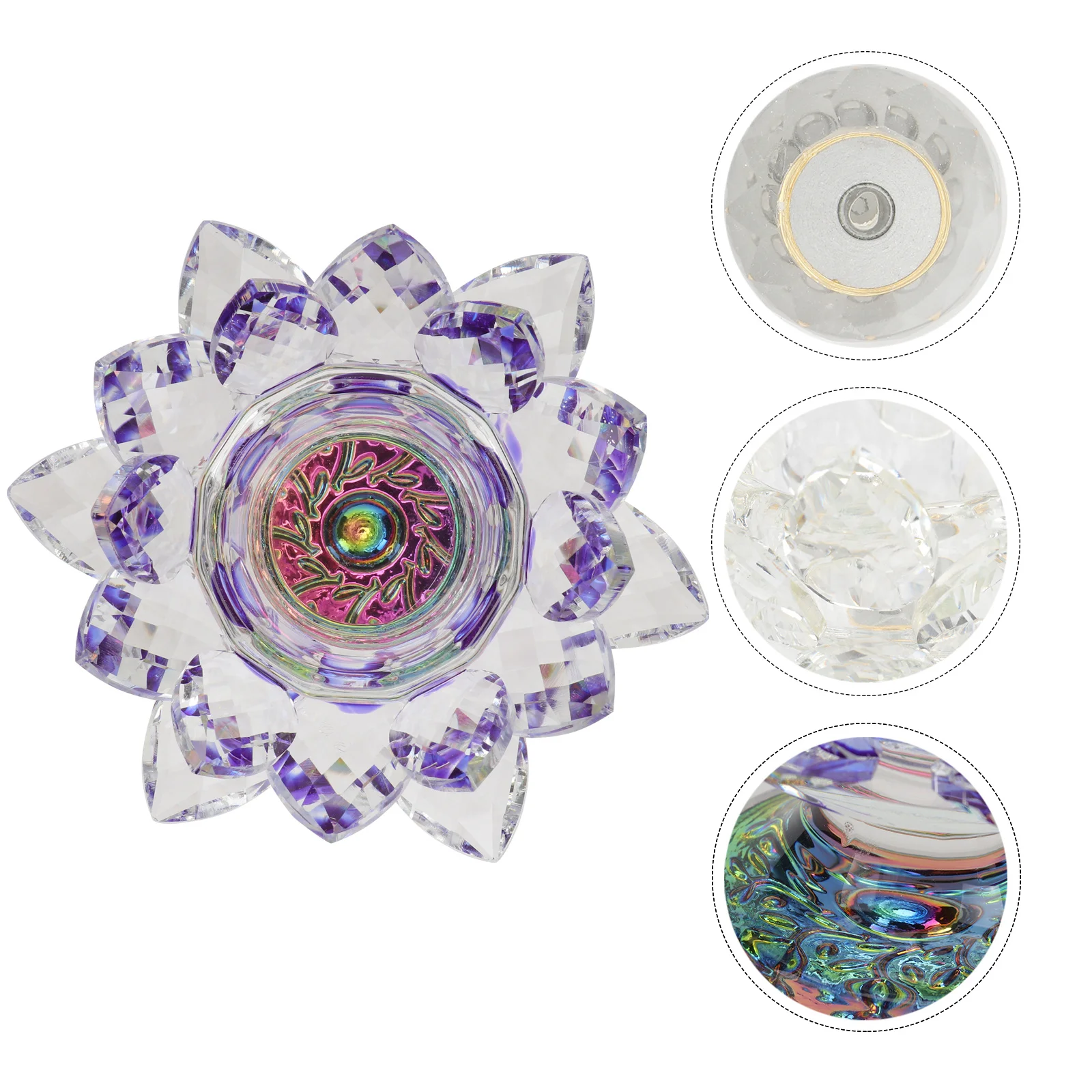 

1Pcs Lotus Modeling Crystal Candleholder Stand Home Decoration Wedding Banquet Ornament Stand
