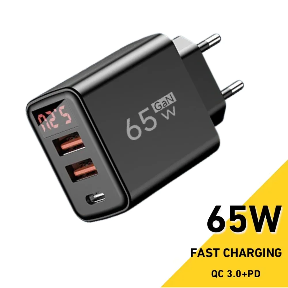 

PD 65W Multi Ports Fast Charge Phone Charger Type C USB Adapter For Huawei iPhone 14 Xiaomi 15 Oneplus High Speed Wall Charger