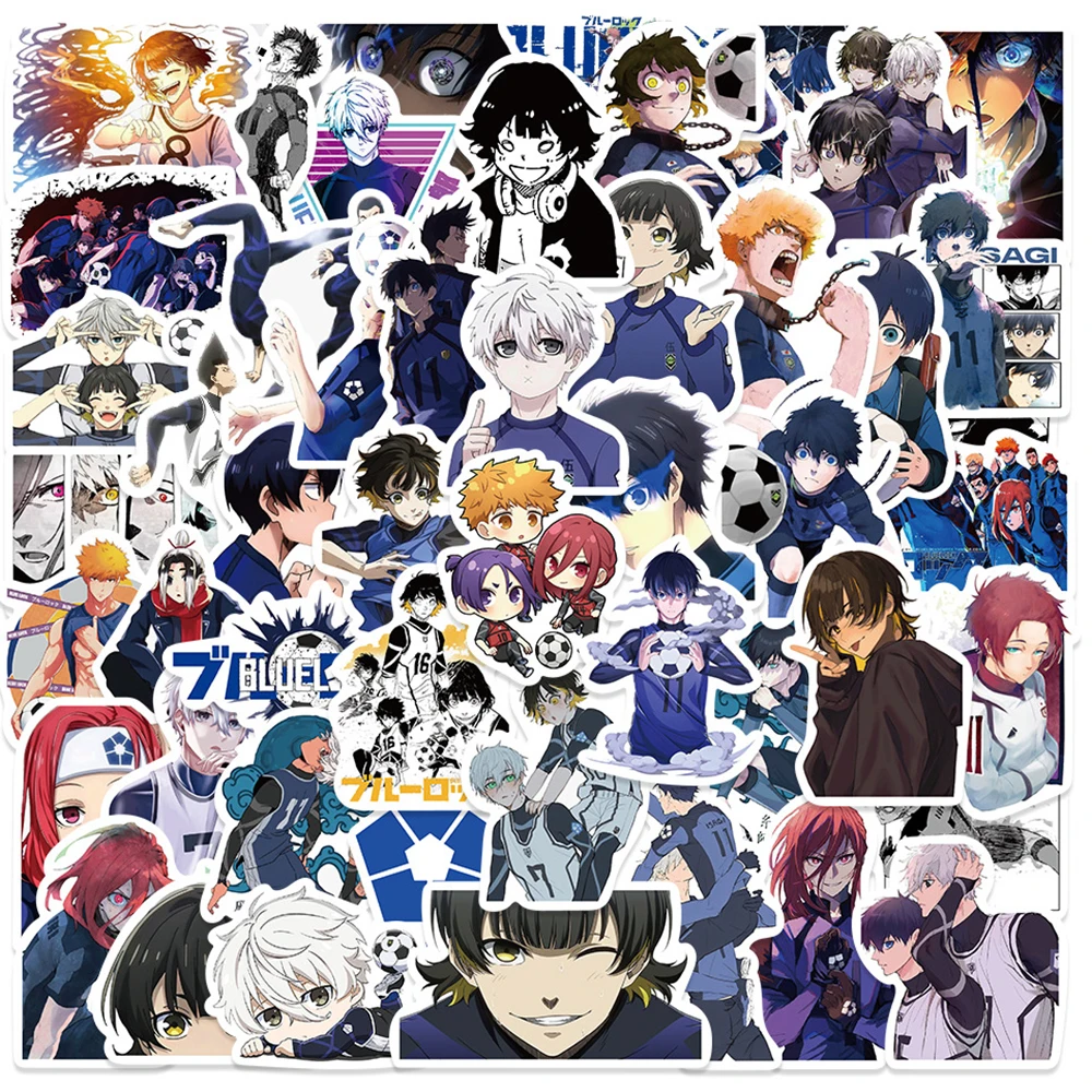 10/30/50pcs Cool Nagi Bachira Blue Lock Stickers Isagi Chigiri Anime Sticker Waterproof Suitcase Luggage Notebook Shidou Decals