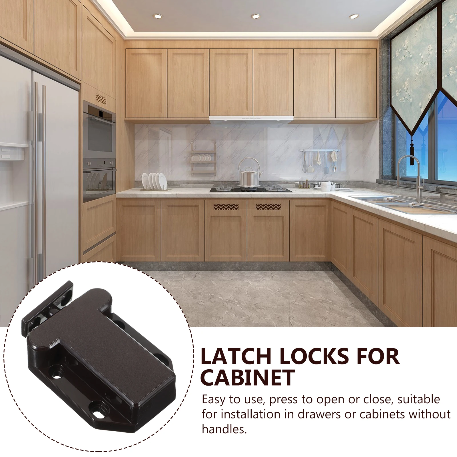 

5pcs Door Lock Push Door Latches Open Latch for Kitchen Bedroom Cupboard Doors Safe ABS Plastic Hardware
