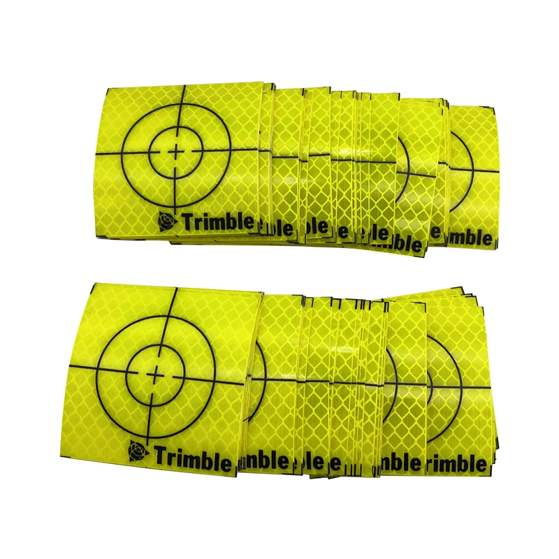 100pcs Size 60x60 20 30 40 50mm Trimble Reflector Sheet For Total Station Survey Geography Fluorescent Green  Reflective Sticker