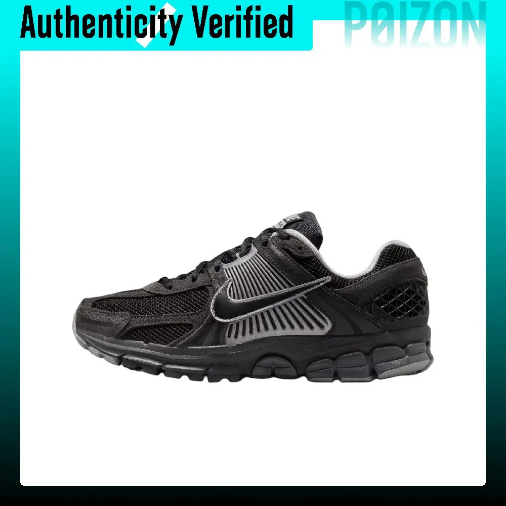 Nike Zoom Vomero 5 Textile, Leather Breathable Low top Running Shoes Men's Black Gray HF1553-006