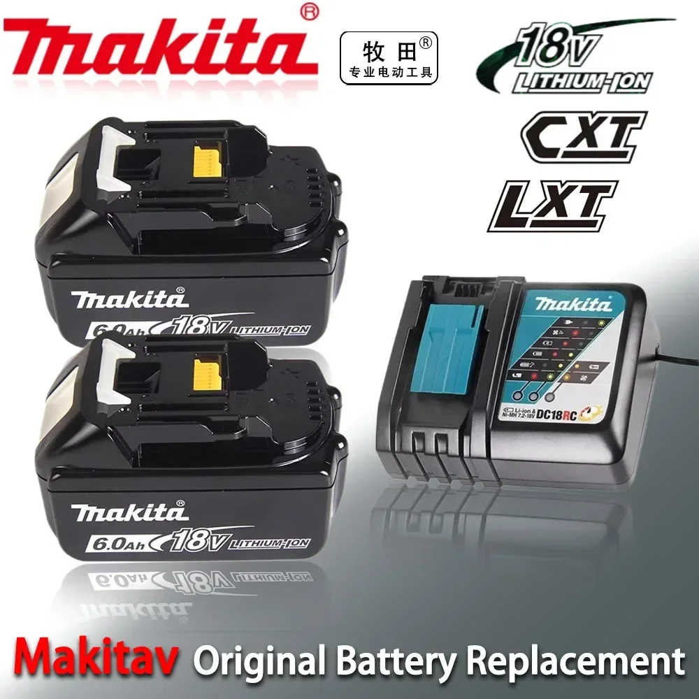 Original Makita battery 18V 6.0Ah，suitable for Makita BL1830B BL1850B BL1850 BL1840 BL1860 BL1815 lithium battery replacement