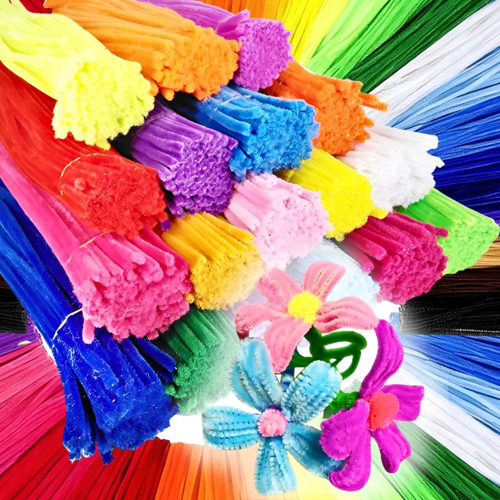 60pcs 30cm Pipe Cleaners Craft Stems, Random Color Bulk Chenille Stems Twist Sticks, Flexible Fuzzy Pipe Cleaners for DIY Flower Making, Handmade Art Crafts, School Classroom Art Projects, Home Ornament & Holiday Decorations Supplies YMY