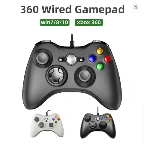 For Xbox 360 Wired Game Controller USB Wired Joystic Gamepad for Microsoft Xbox 360, PC Windows 7,8,10 with Dual-Vibration Turbo