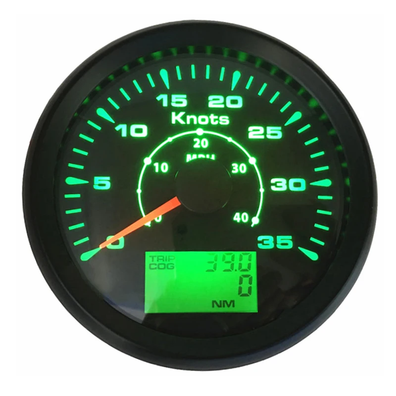 High Quality Marine 0-35Knots Speedometers 85mm 0-40MPH GPS Speed Gauges with Antenna & 8 Kinds Backlight Color 9-32v